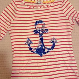Boden striped anchor shirt size 8